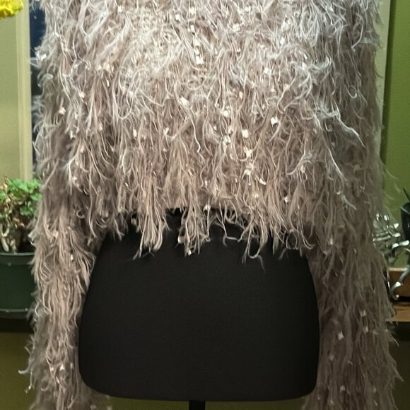 Fashion Nova Mauve (Light Pale Purple)  Bare My Soul Fluffy Short Sweater - Picture 3 of 6